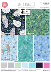 Arctic Animals by Bethany Salt 100% Cotton 45x55cm Wide 5Pcs Christmas Fat Quarter Bundle for Sewing, Quilting, Dressmaking, Patchwork